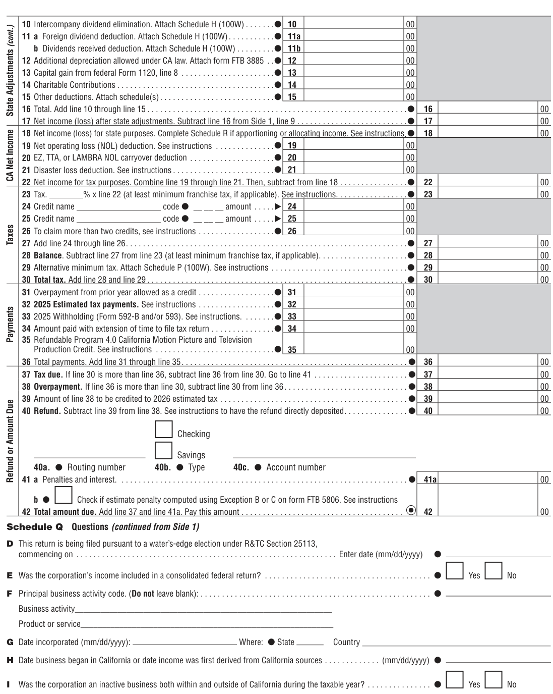 Table from the official PDF (page 2)