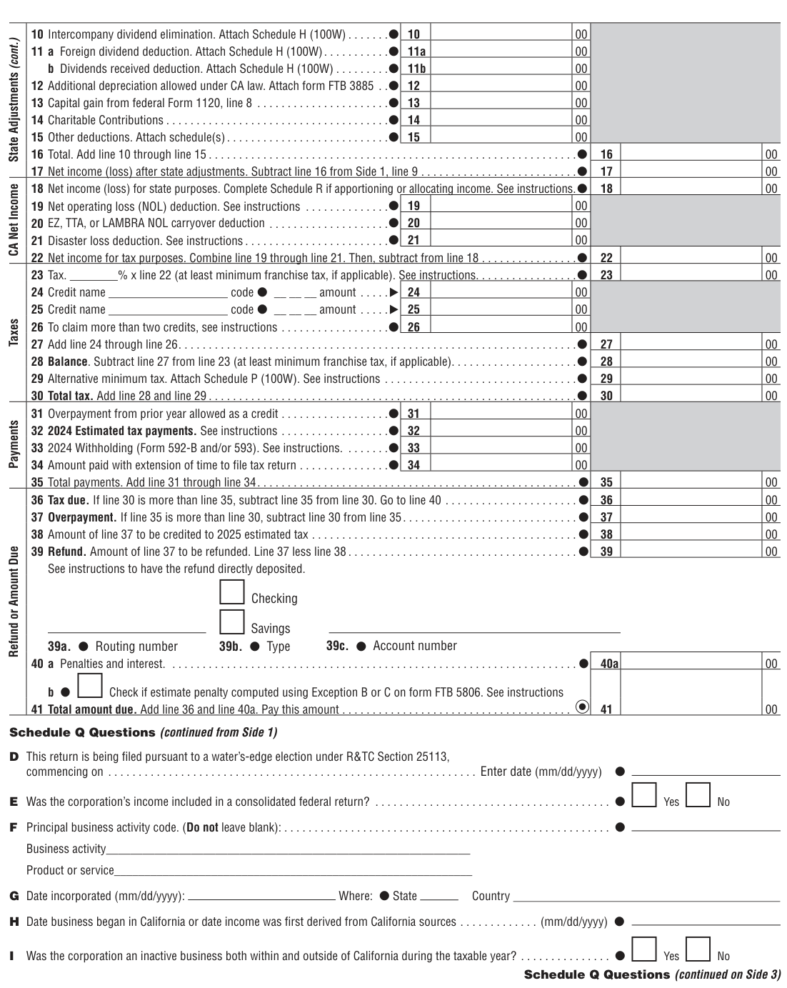 Table from the official PDF (page 2)