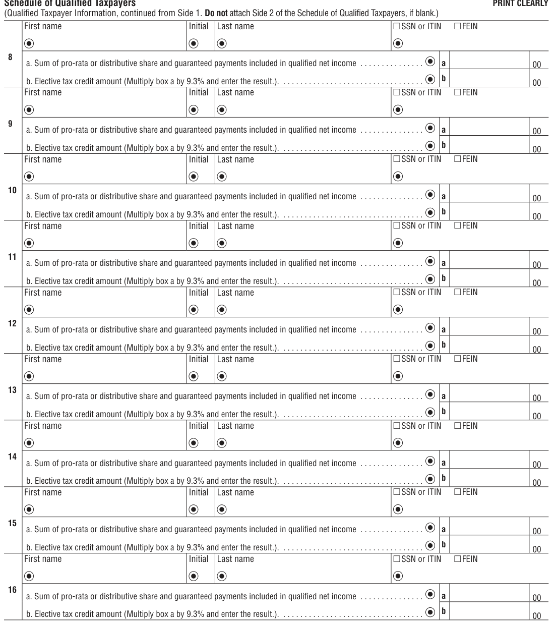 Table from the official PDF (page 2)