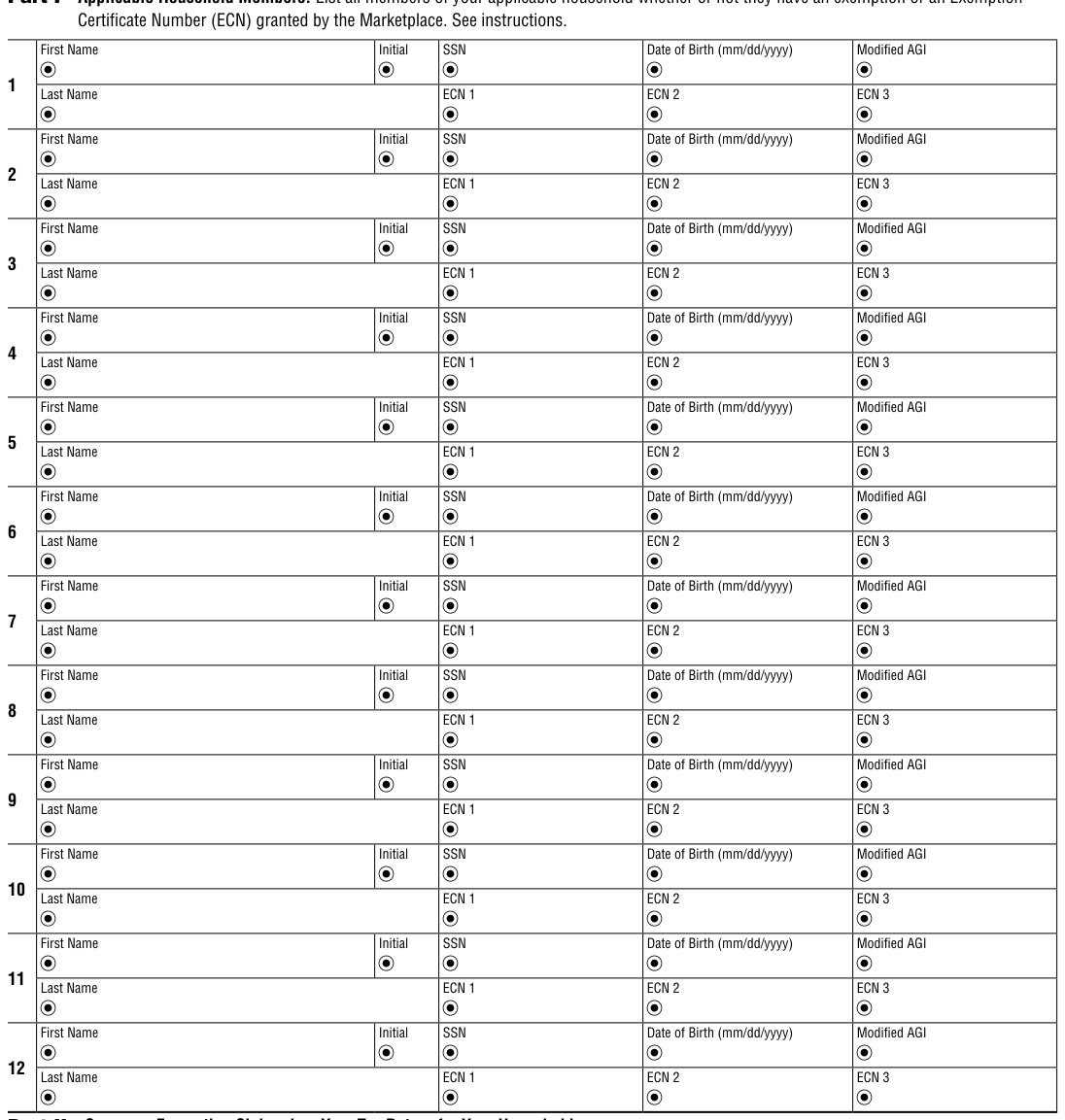 Table from the official PDF (page 1)