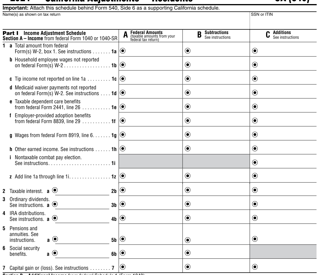 Table from the official PDF (page 1)