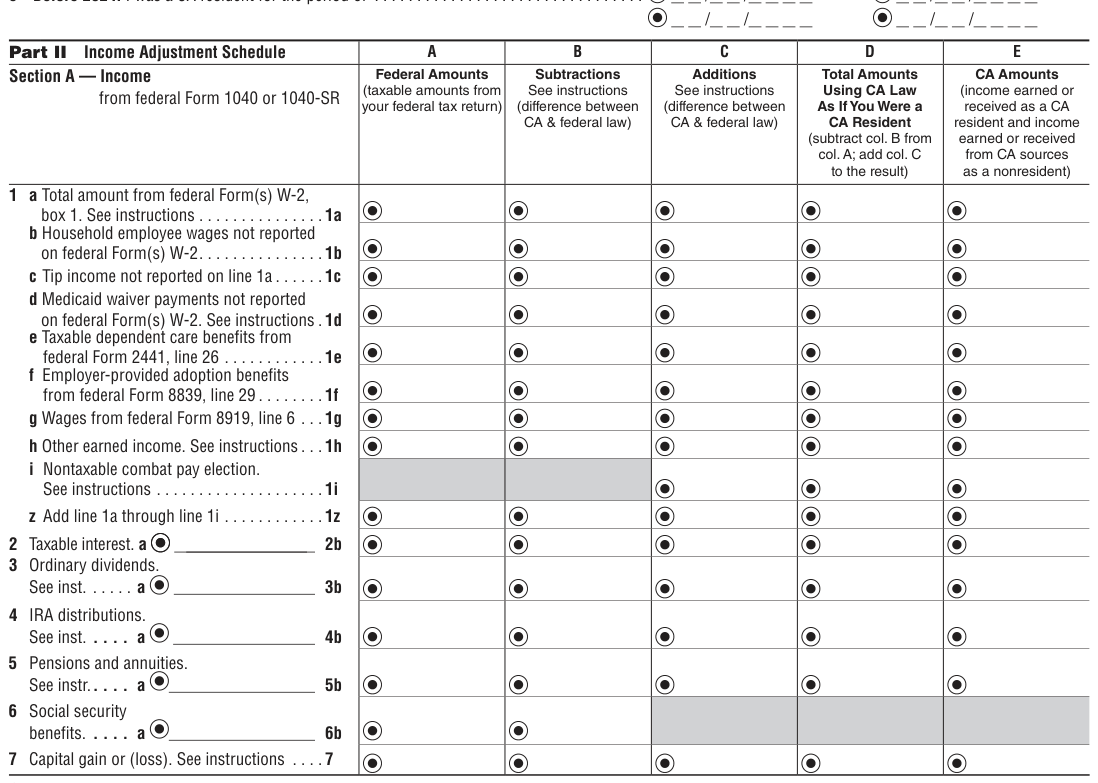 Table from the official PDF (page 45)