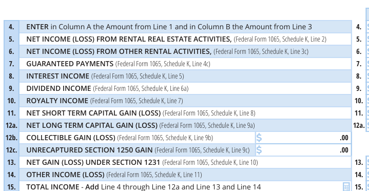 Table from the official PDF (page 1)
