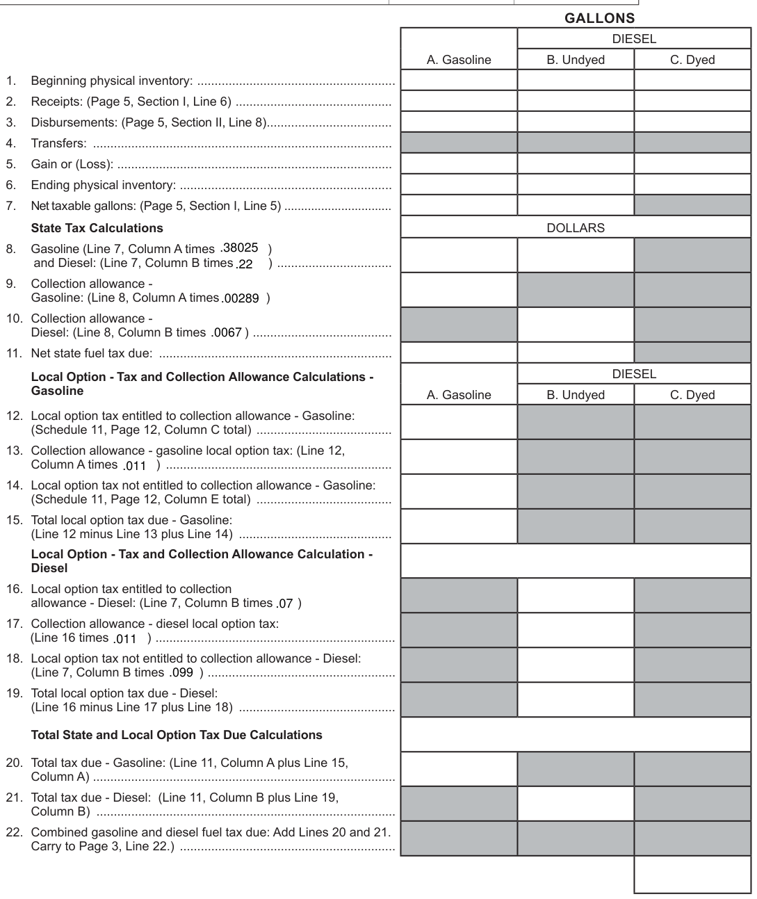 Table from the official PDF (page 5)