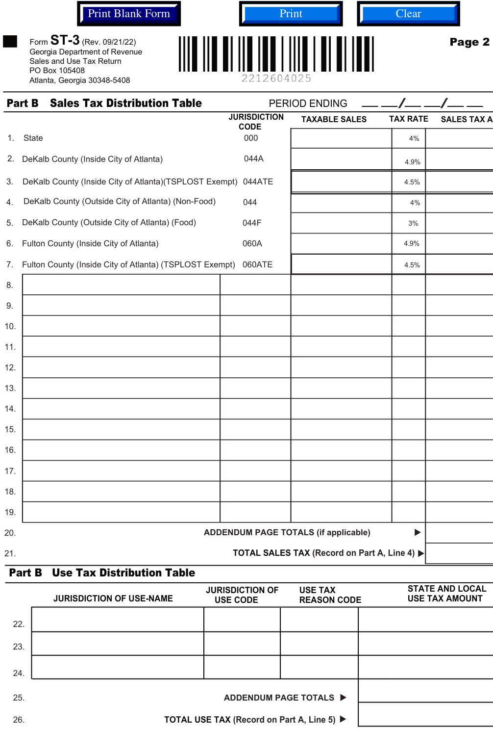 Table from the official PDF (page 8)