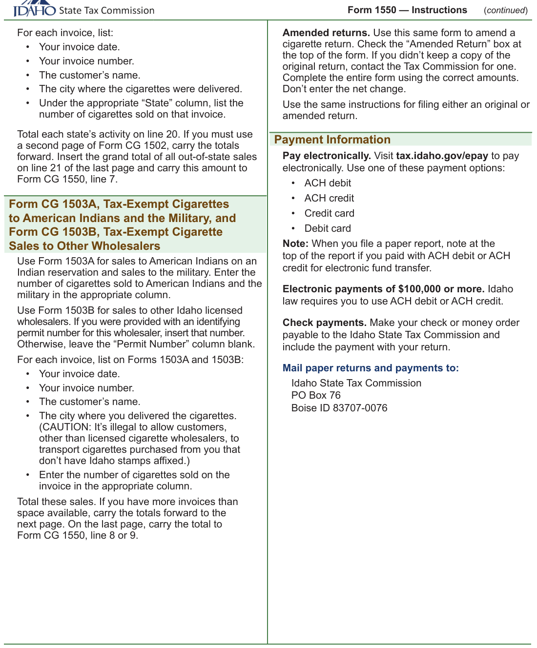 Table from the official PDF (page 4)