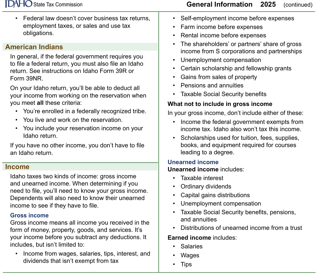 Table from the official PDF (page 6)