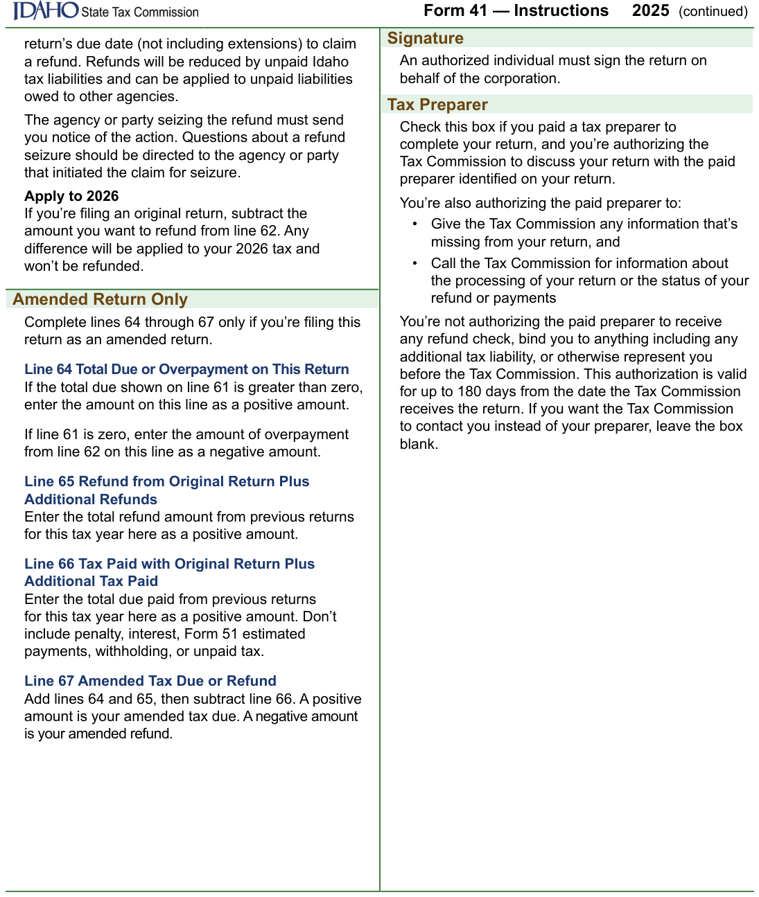 Table from the official PDF (page 11)