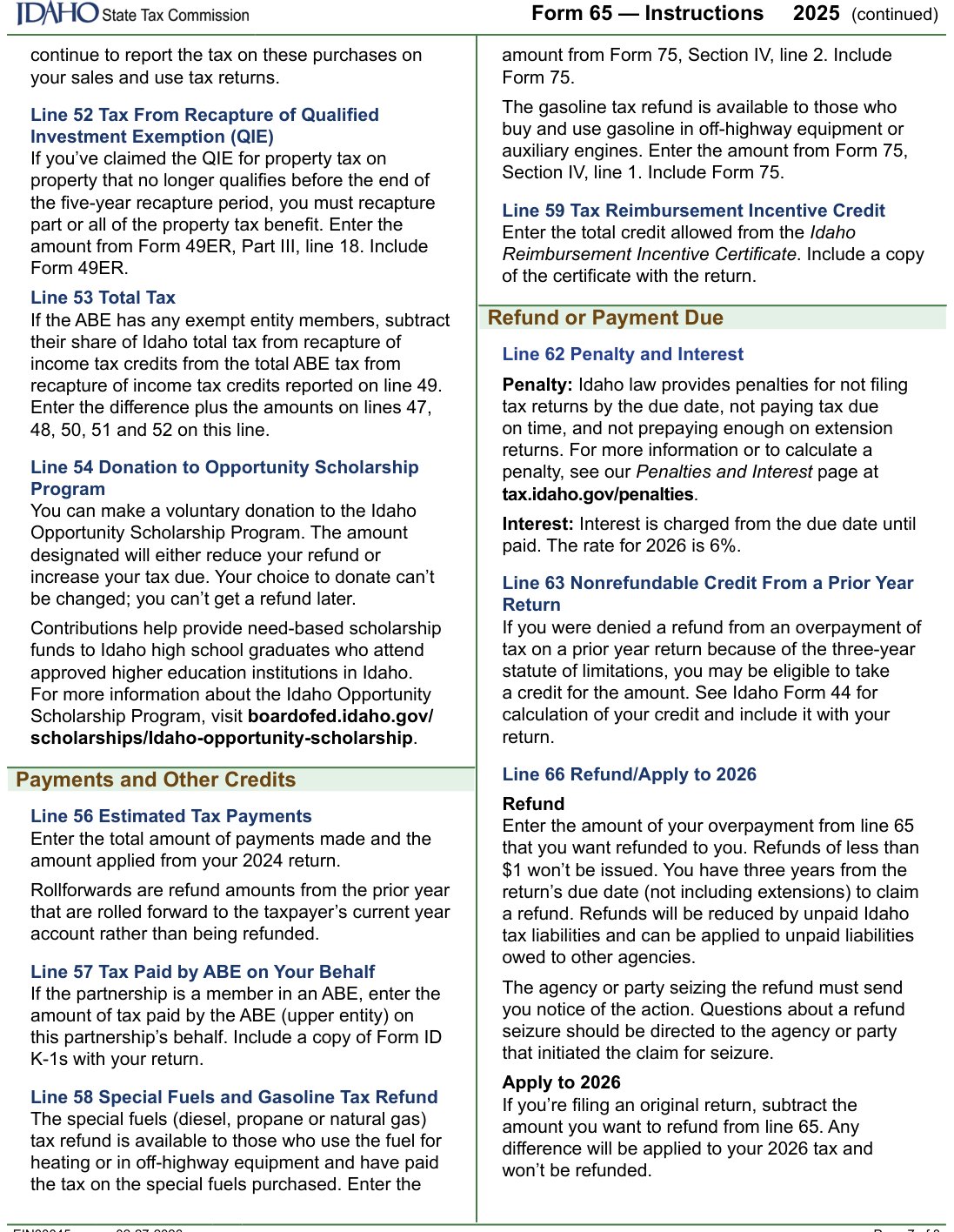 Table from the official PDF (page 10)