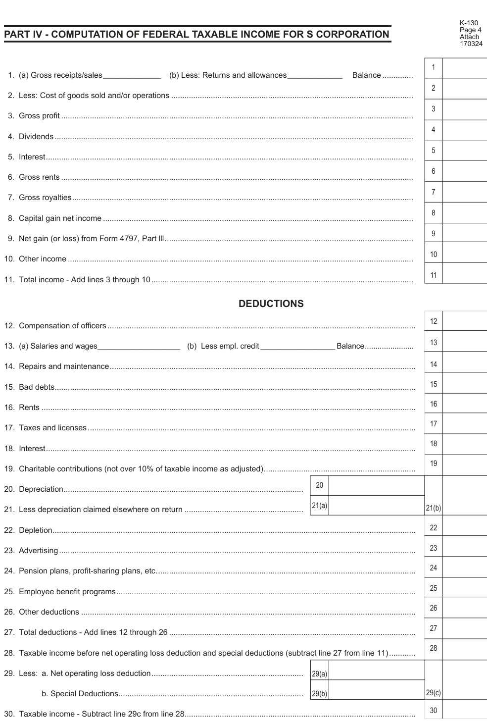 Table from the official PDF (page 4)