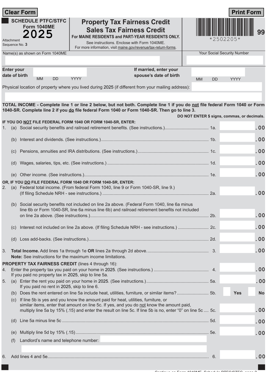Table from the official PDF (page 1)