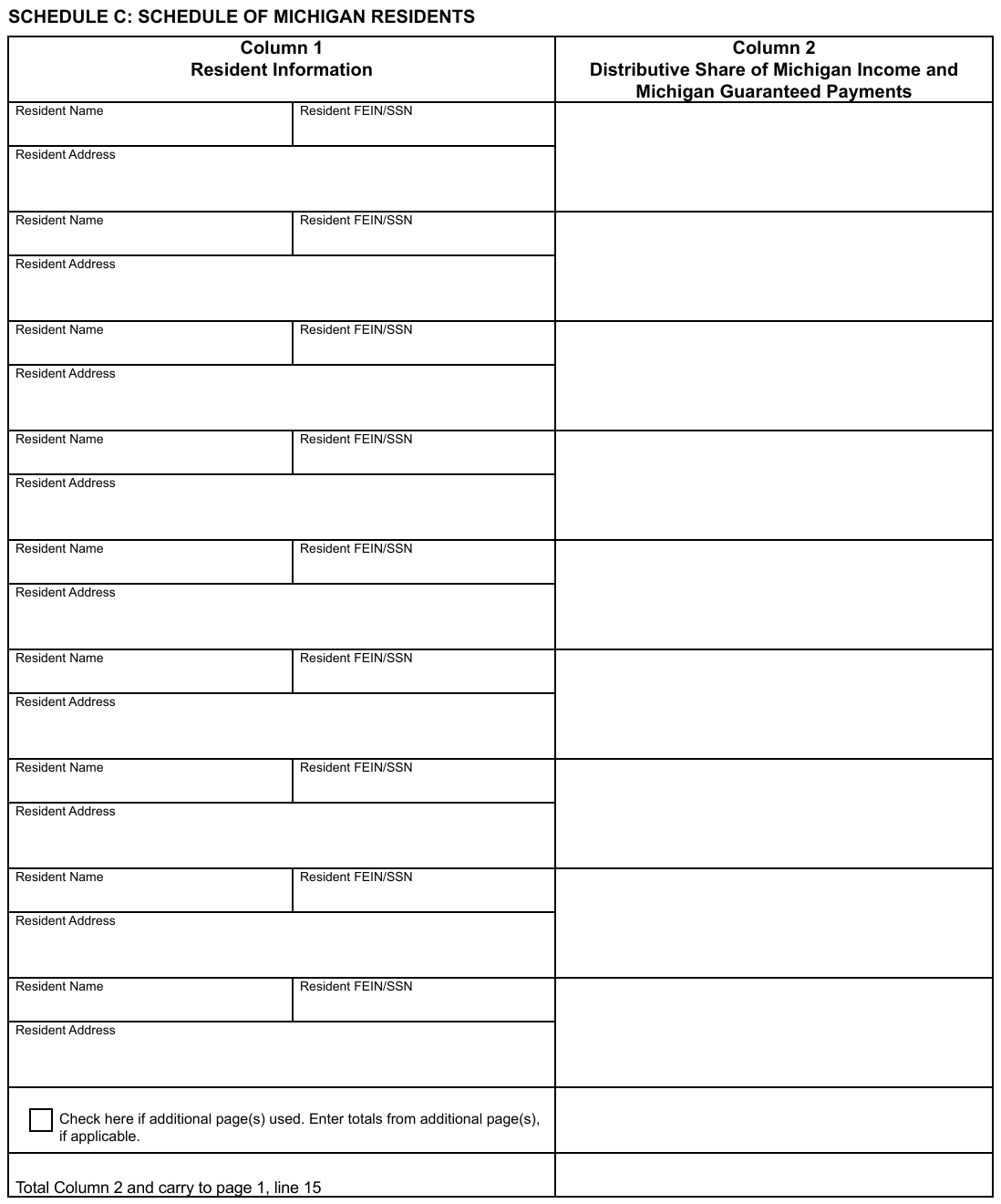 Table from the official PDF (page 5)