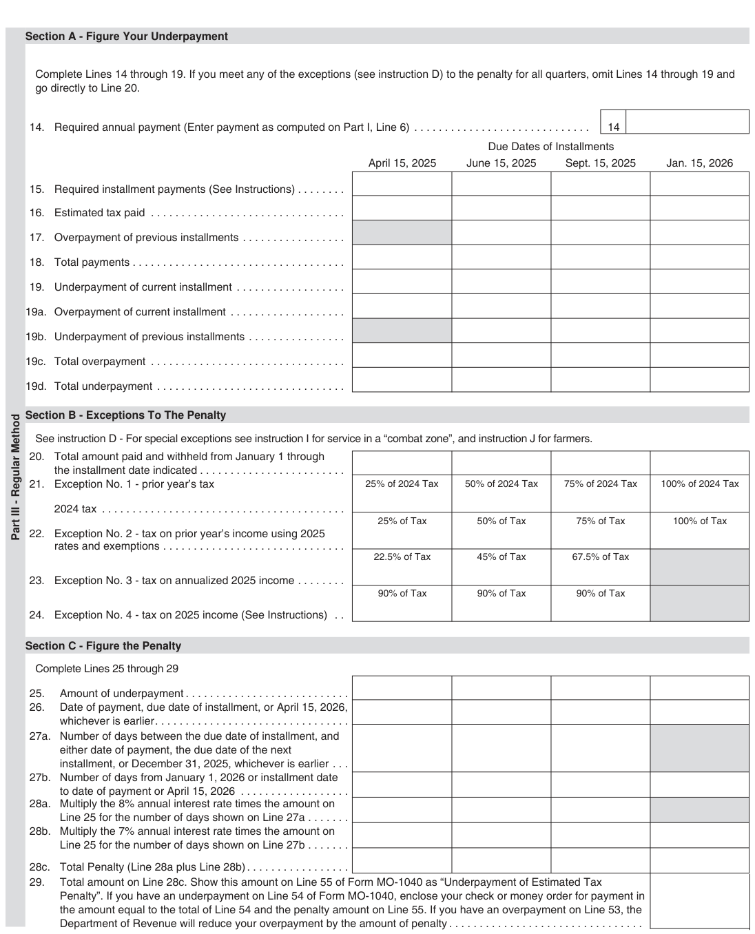 Table from the official PDF (page 46)