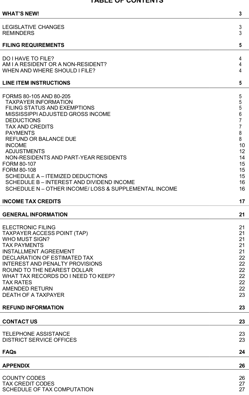 Table from the official PDF (page 2)