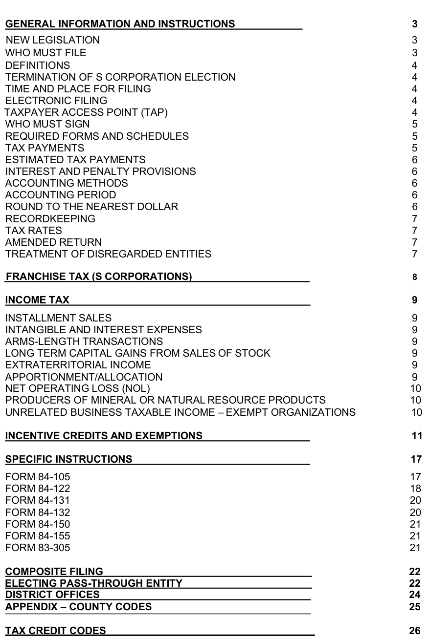 Table from the official PDF (page 2)