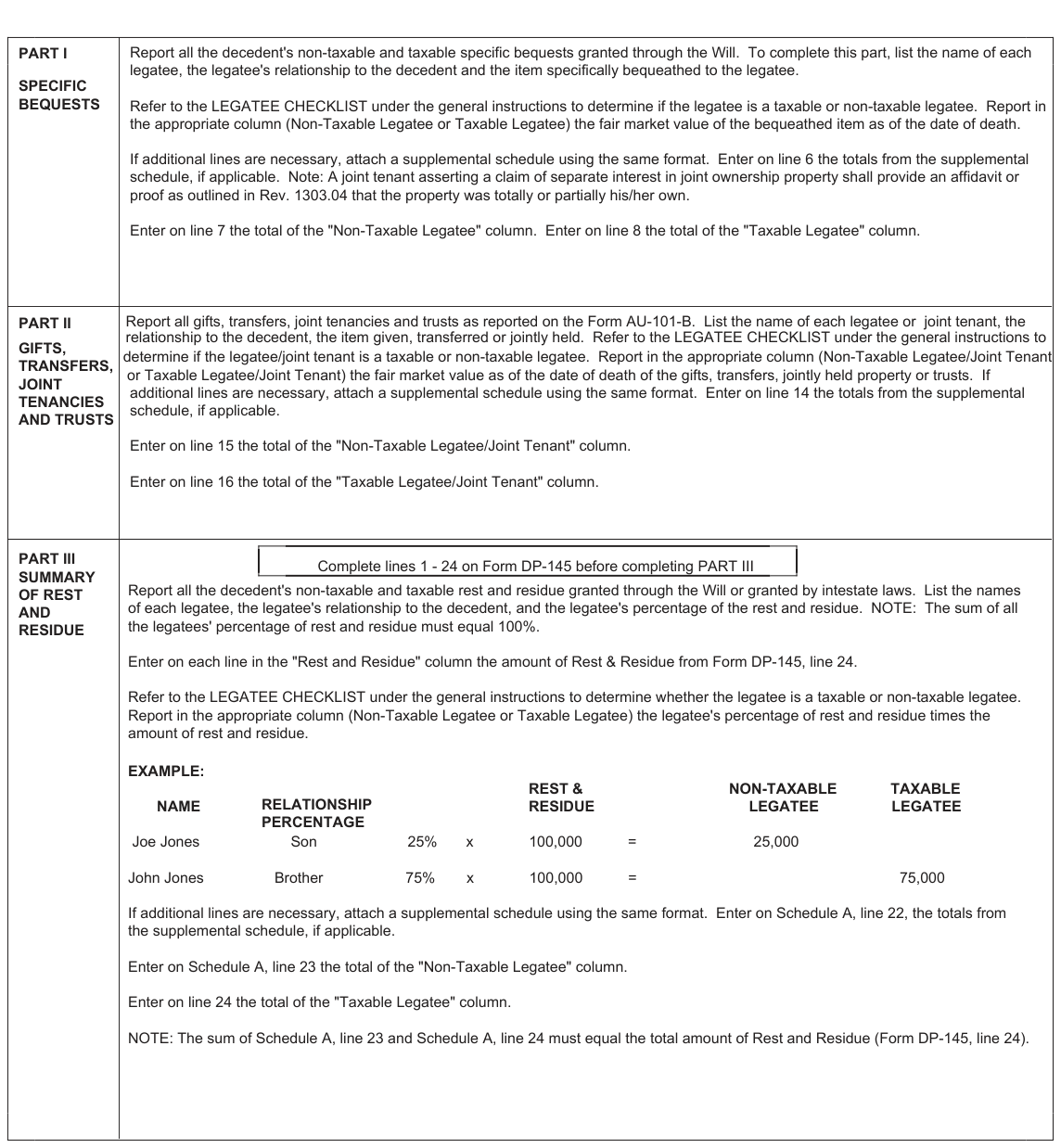 Table from the official PDF (page 11)