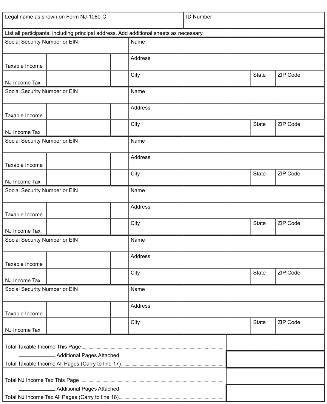 Table from the official PDF (page 2)