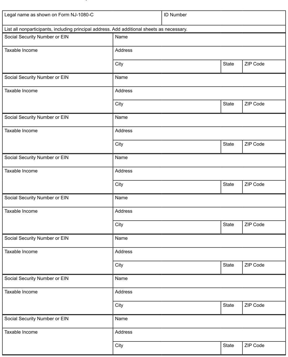 Table from the official PDF (page 3)