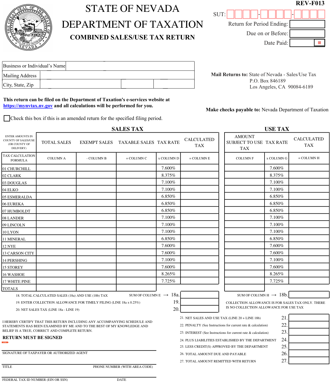 Table from the official PDF (page 1)
