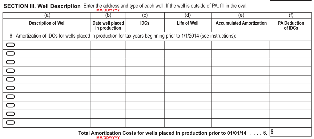 Table from the official PDF (page 1)