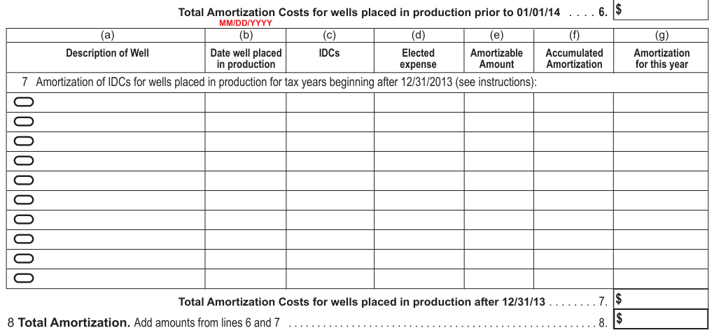 Table from the official PDF (page 1)
