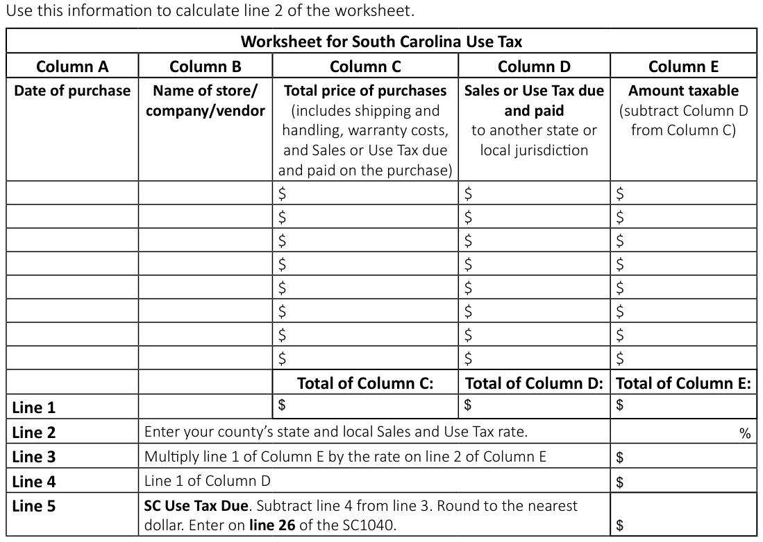 Table from the official PDF (page 40)