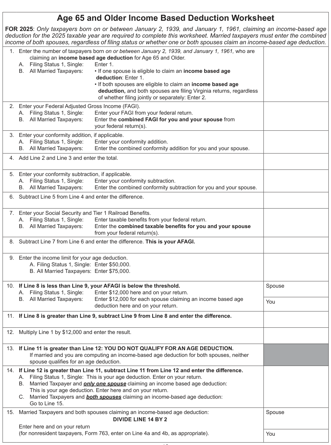 Table from the official PDF (page 18)