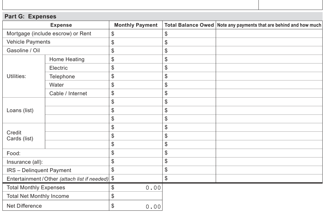 Table from the official PDF (page 2)